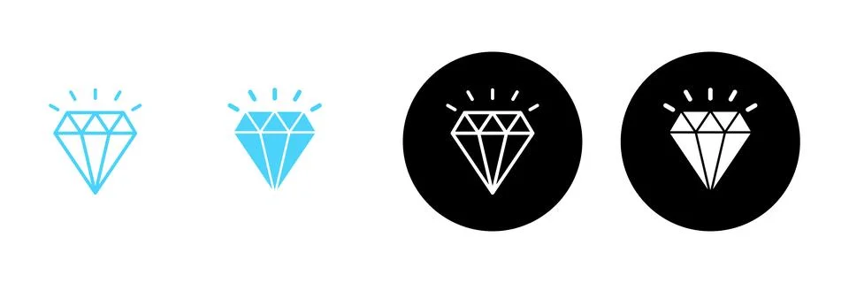 Diamond icon vector. diamond gems sign and symbol Stock Illustration