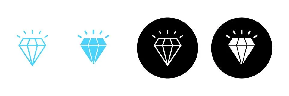 Diamond icon vector. diamond gems sign and symbol Stock Illustration