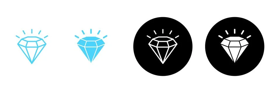 Diamond icon vector. diamond gems sign and symbol Stock Illustration