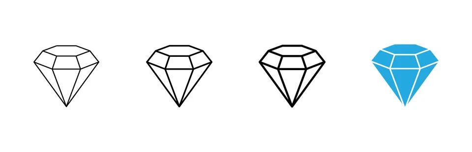 Diamond icon vector. diamond gems sign and symbol Stock Illustration