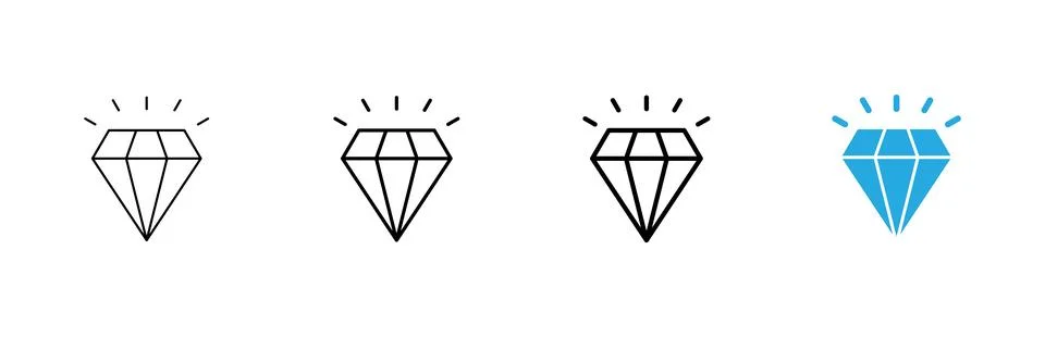 Diamond icon vector. diamond gems sign and symbol Stock Illustration