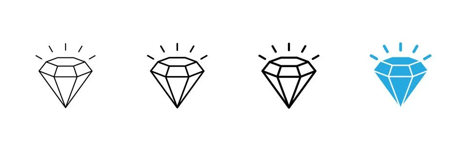 Diamond icon vector. diamond gems sign and symbol Stock Illustration