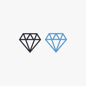 Diamond icon vector. Diamond outline vector sign Stock Illustration