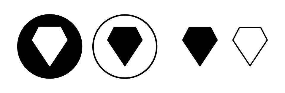 Diamond icon vector. gem icon. crystal stone Stock Illustration