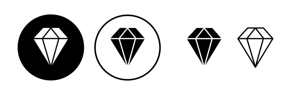 Diamond icon vector. gem icon. crystal stone Stock Illustration