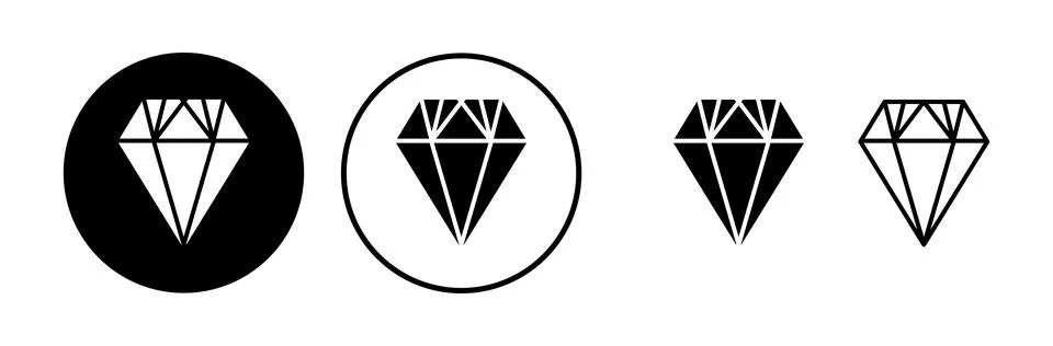 Diamond icon vector. gem icon. crystal stone Stock Illustration
