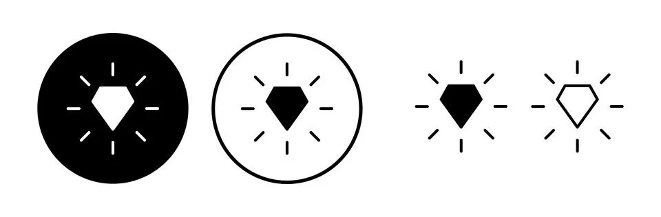 Diamond icon vector. gem icon. crystal stone Stock Illustration