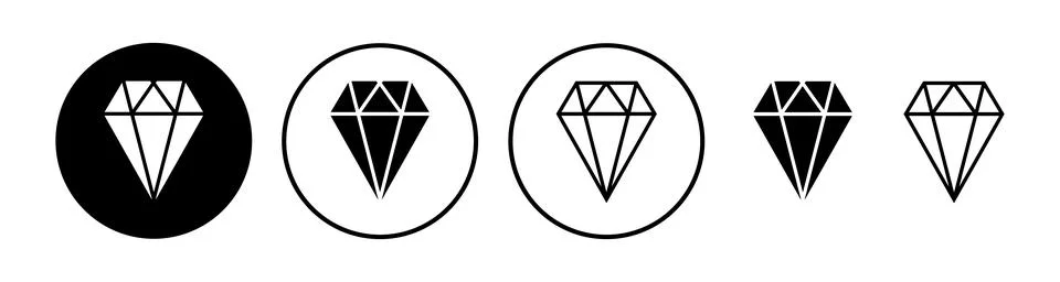 Diamond icon vector. gem icon. crystal stone Stock Illustration