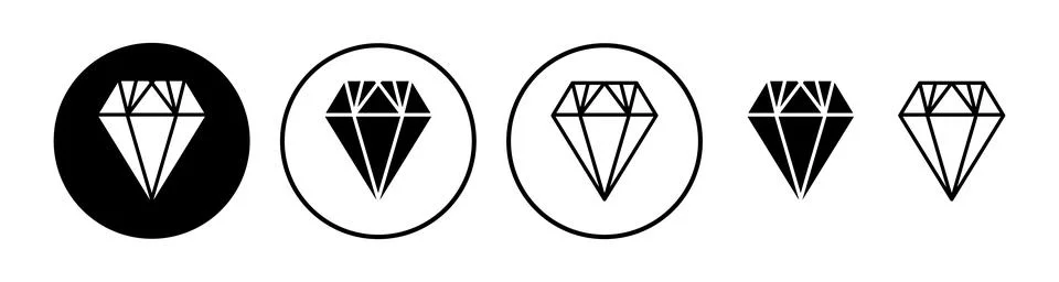 Diamond icon vector. gem icon. crystal stone Stock Illustration