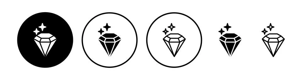 Diamond icon vector. gem icon. crystal stone Stock Illustration