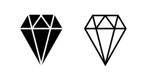 Diamond icon vector. gem icon. crystal stone Stock Illustration