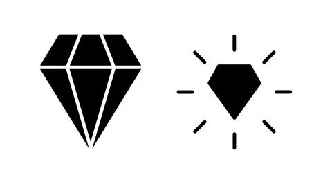 Diamond icon vector. gem icon. crystal stone Stock Illustration