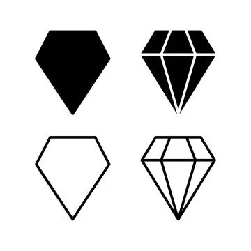 Diamond icon vector. gem icon. crystal stone Stock Illustration