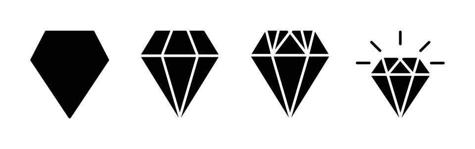Diamond icon vector. gem icon. crystal stone Stock Illustration
