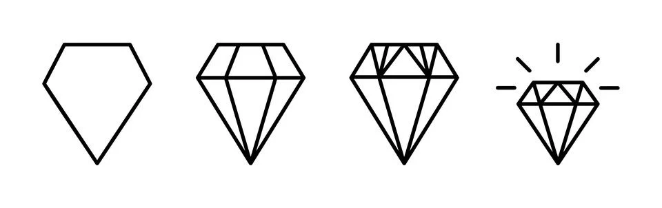 Diamond icon vector. gem icon. crystal stone Stock Illustration