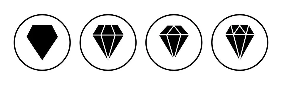 Diamond icon vector. gem icon. crystal stone Stock Illustration
