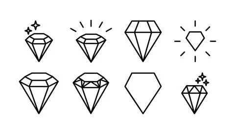 Diamond icon vector. gem icon. crystal stone Stock Illustration