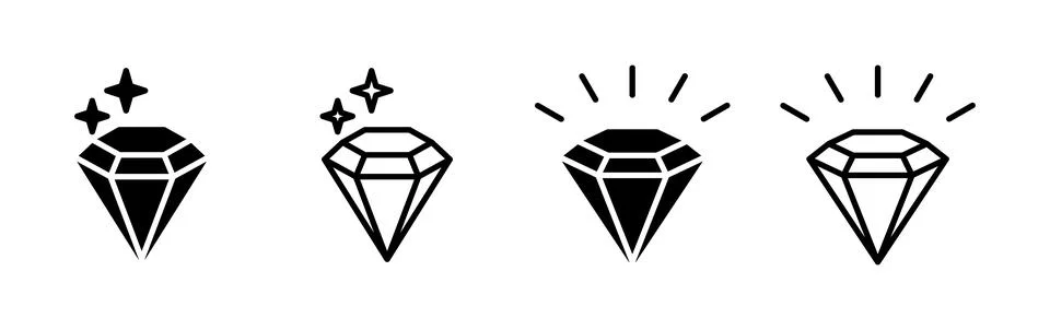 Diamond icon vector. gem icon. crystal stone Stock Illustration