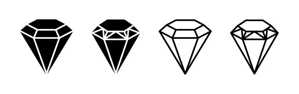 Diamond icon vector. gem icon. crystal stone Stock Illustration