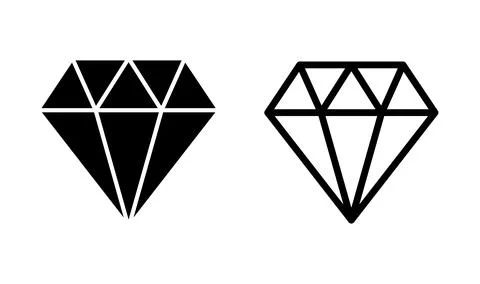 Diamond icon vector. gem icon. crystal stone Stock Illustration