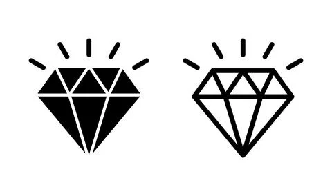 Diamond icon vector. gem icon. crystal stone Stock Illustration