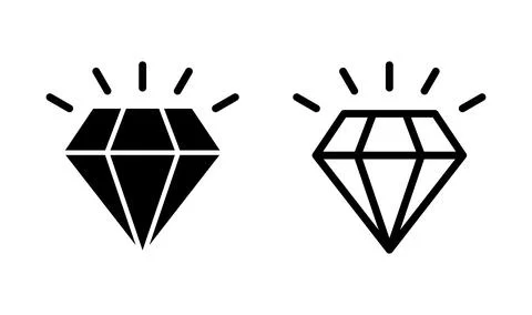 Diamond icon vector. gem icon. crystal stone Stock Illustration