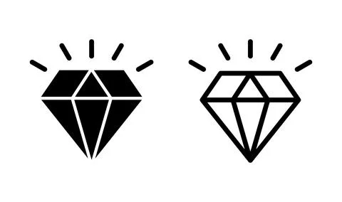 Diamond icon vector. gem icon. crystal stone Stock Illustration