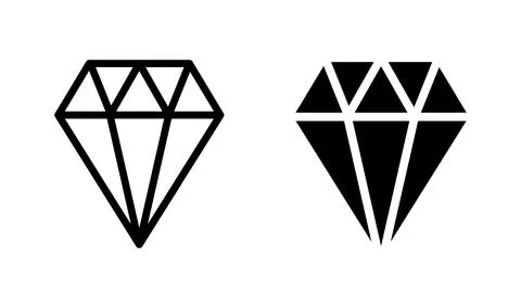 Diamond icon vector. gem icon. crystal stone Stock Illustration