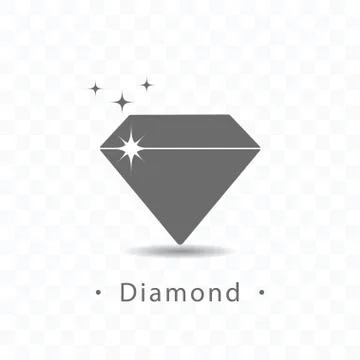 Diamond icon vector illustration on transparent background. Stock Illustration