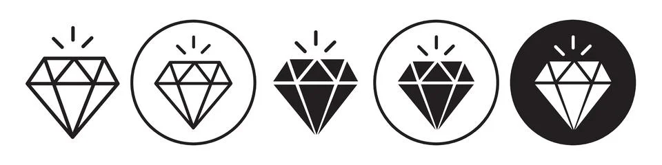 Diamond Icon vector set collection for web Stock Illustration