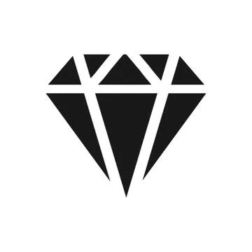 Diamond Icon Vector. Simple flat symbol. Perfect Black pictogram illustration Stock Illustration