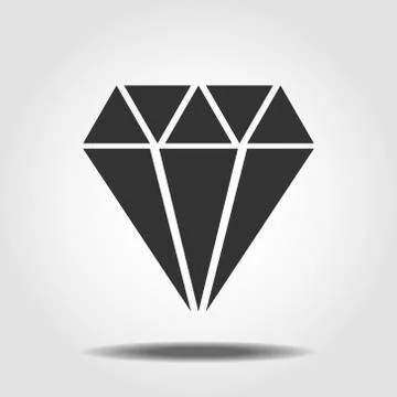 Diamond Icon Vector. Simple flat symbol. Perfect Black pictogram illustration Stock Illustration