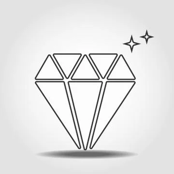 Diamond Icon Vector. Simple flat symbol. Perfect Line pictogram illustration Illustrazione stock