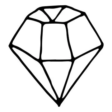 Diamond icon vector symbol illustration. Doodle illustration Stock Illustration