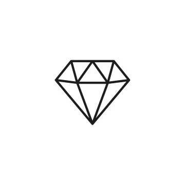 Diamond icon vector on white background Stock Illustration