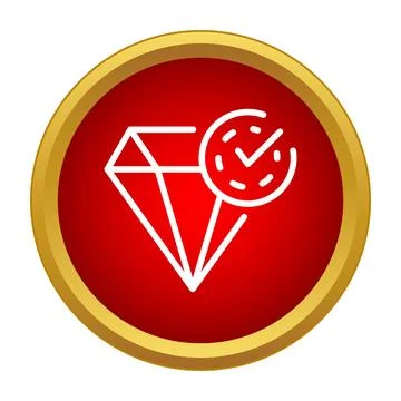 Diamond icon verifying quality and secure certification Stock Illustration