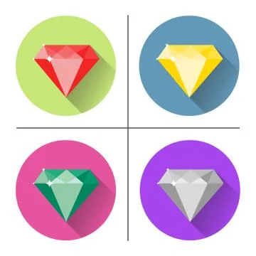 Diamond icons set Stock Illustration