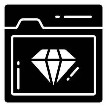 Diamond inside webpage, icon design of website performance Stock Illustration
