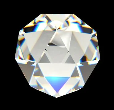 Diamond isolated on black background 3D rendering 스톡 일러스트