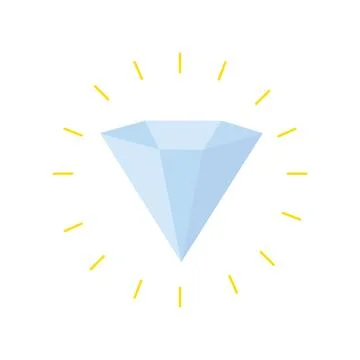 Diamond isolated vector illustration on white background. 库存插图