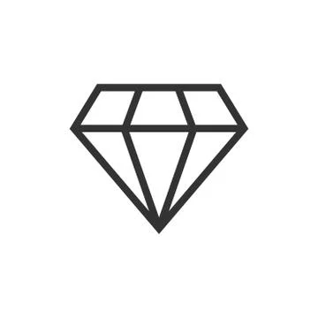 Diamond jewel gem vector icon in flat style. Diamond gemstone illustration on Stock Illustration
