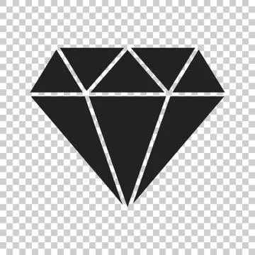 Diamond jewel gem vector icon in flat style. Diamond gemstone illustration on Stock Illustration