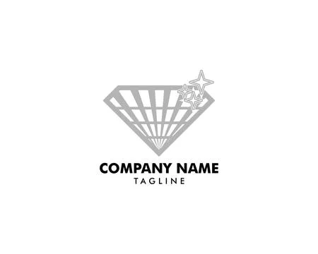 Diamond Jewellery Logo Design Vector Template Stock Illustration