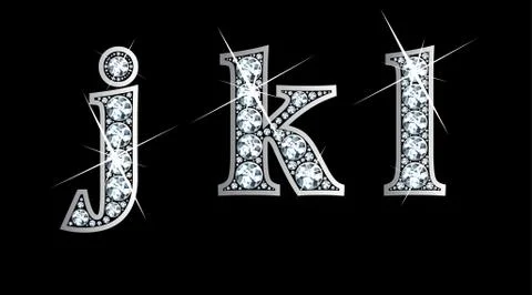 Diamond "jkl" Lower Case Stock Illustration