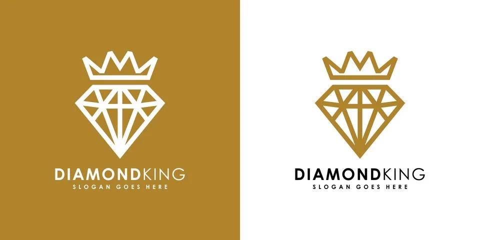 Diamond king logo design vector Illustrazione stock