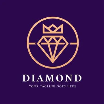 Diamond King Logo Template Illustrazione stock