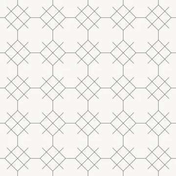 Diamond lattice with node connections seamless pattern in minimal line design Illustrazione stock