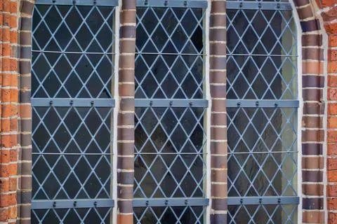 Diamond Leadlight Windows in Germany Stock Photos