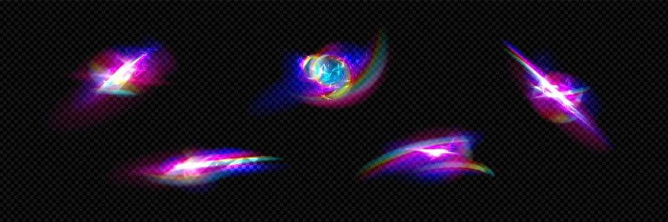 Diamond light refraction overlay effects set Illustrazione stock
