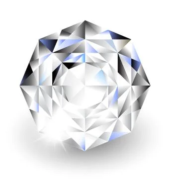 Diamond with light on White background Stock Illustration